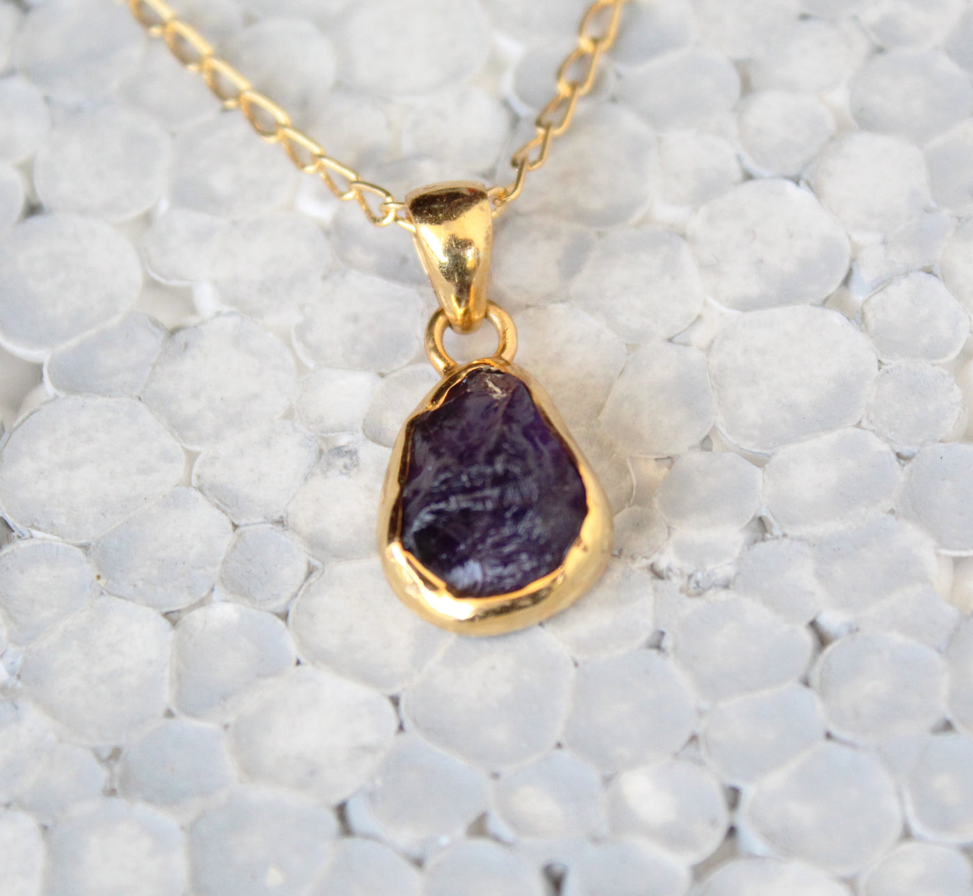 Raw Amethyst Necklace, Crystal Necklace, Bridesmaid Necklace, Gold Filled Raw Necklace, Sterling Silver Necklace, Purple Stone Necklace