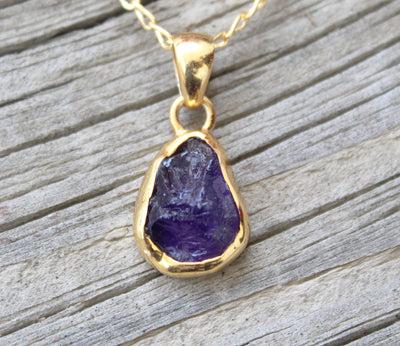 Raw Amethyst Necklace, Crystal Necklace, Bridesmaid Necklace, Gold Filled Raw Necklace, Sterling Silver Necklace, Purple Stone Necklace