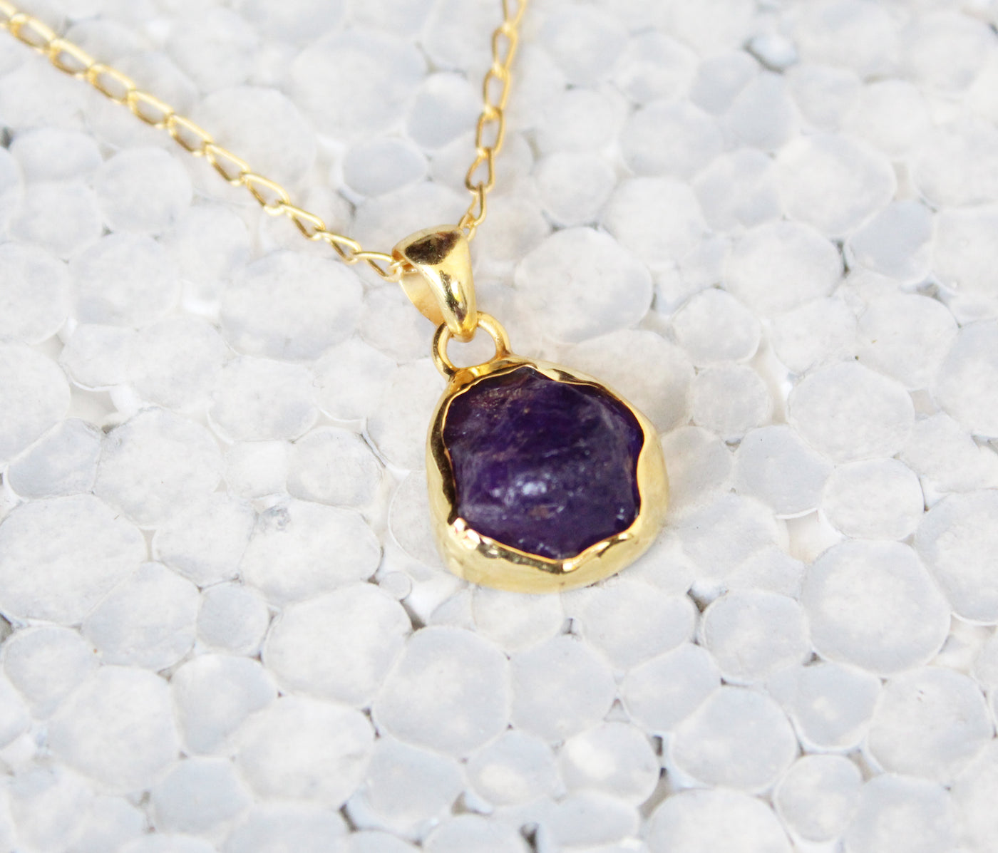 Raw Amethyst Necklace, Crystal Necklace, Bridesmaid Necklace, Gold Filled Raw Necklace, Sterling Silver Necklace, Purple Stone Necklace