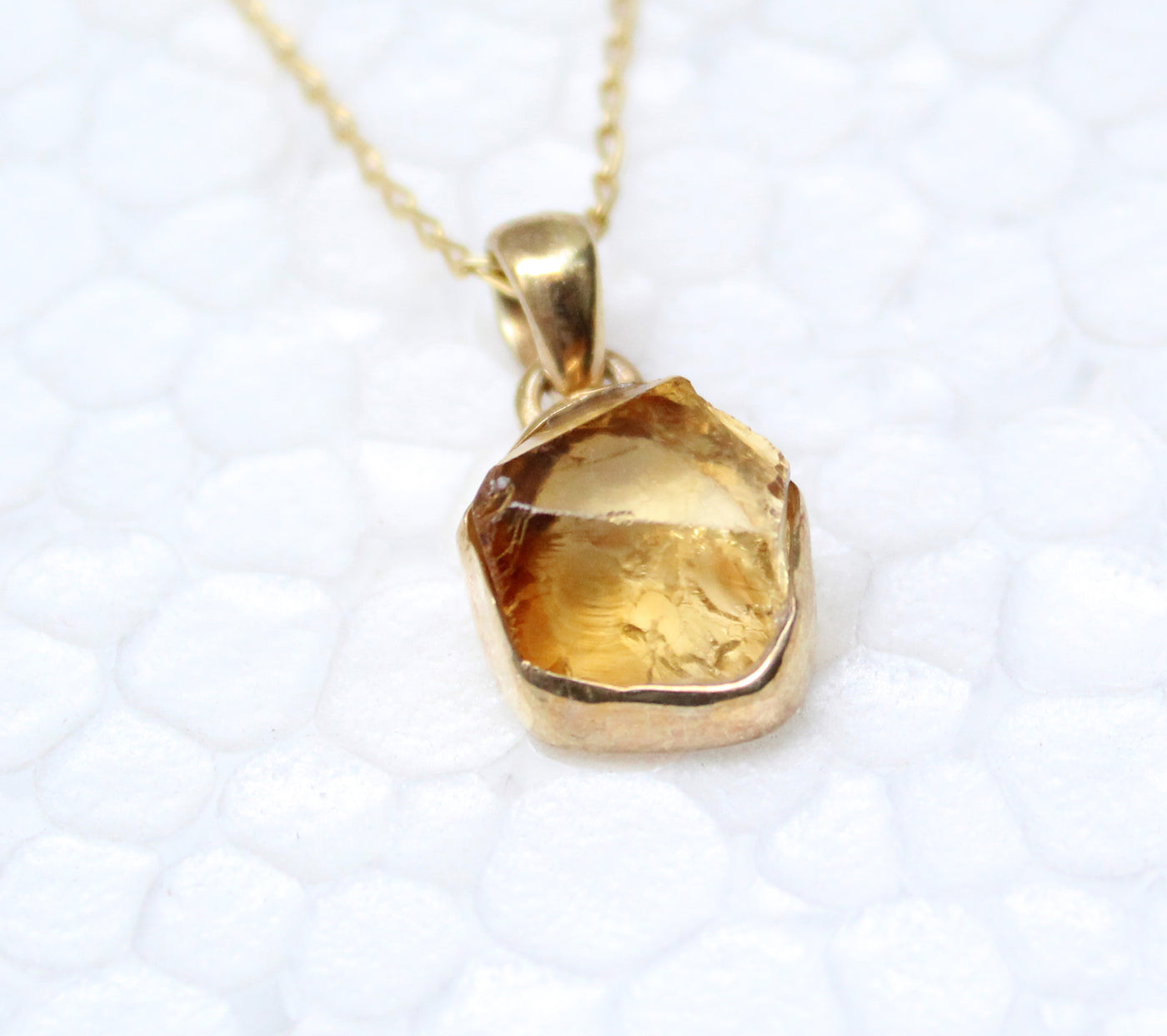 Rough Citrine Pendant, Raw Citrine Necklace, November Birthstone, 925 Sterling Silver, 14k Gold filled Necklace, Yellow Stone Necklace