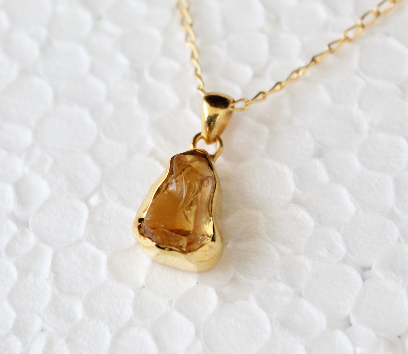 Rough Citrine Pendant, Raw Citrine Necklace, November Birthstone, 925 Sterling Silver, 14k Gold filled Necklace, Yellow Stone Necklace
