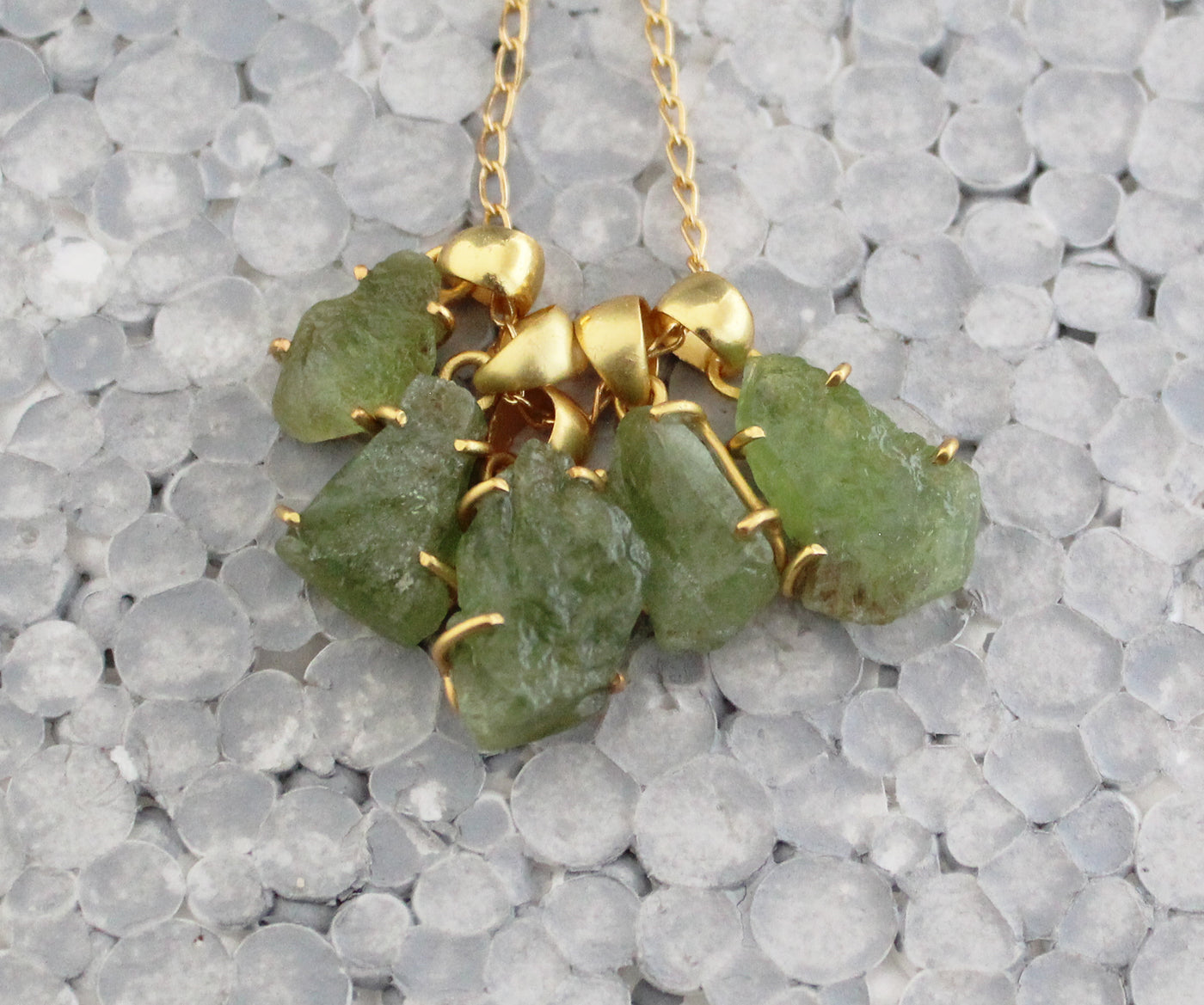 Raw Peridot Necklace, Silver Pendant, August Birthstone Necklace, Gold Necklace, Birthday Gift, Green Stone Necklace, Dainty Silver Necklace