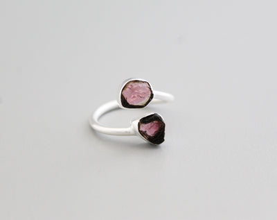 Raw Tourmaline Ring, Natural Tourmaline Ring, Raw Tourmaline Ring, Rough Tourmaline Jewelry, Adjustable Ring, Organic, Statement, Boho