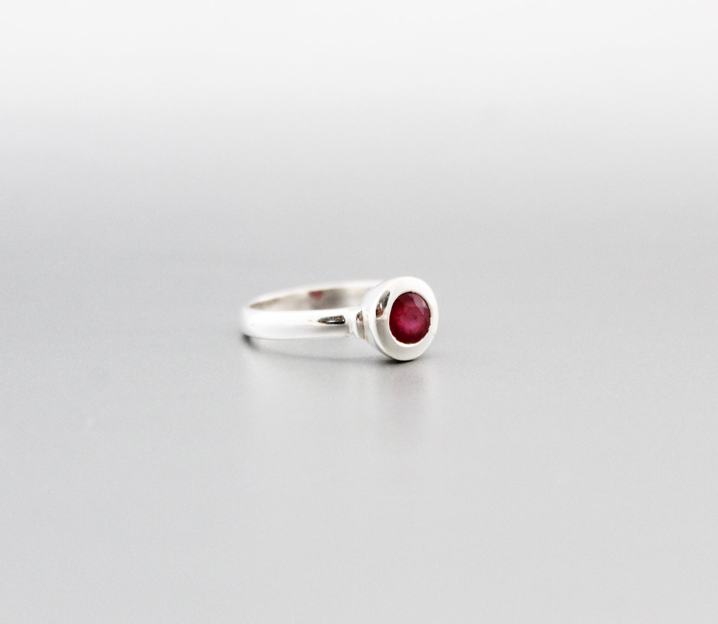Ruby Ring Solid Silver 925K Minimalist Ring Mothers Day Personalized Gift Rings For Women large ring statement ring July birthstone ring
