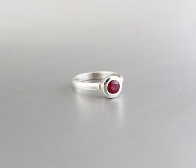 Ruby Ring Solid Silver 925K Minimalist Ring Mothers Day Personalized Gift Rings For Women large ring statement ring July birthstone ring