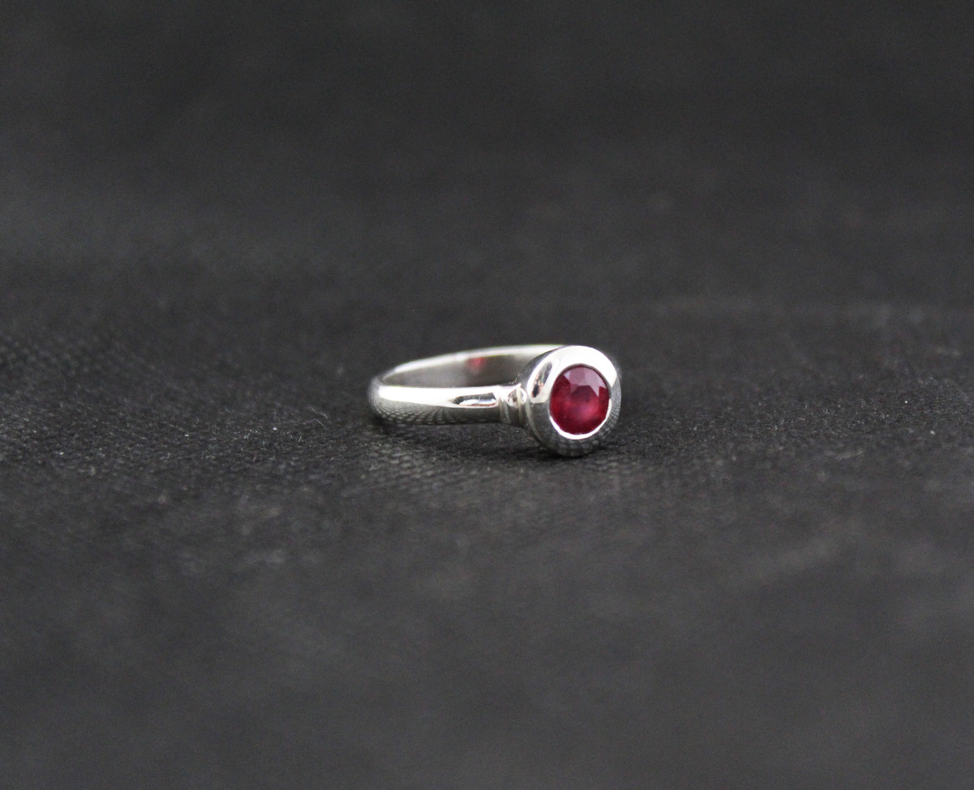 Ruby Ring Solid Silver 925K Minimalist Ring Mothers Day Personalized Gift Rings For Women large ring statement ring July birthstone ring