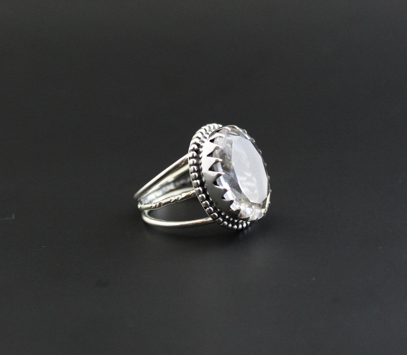 Natural Crystal Ring, Everyday Ring, Engagement Ring, Statement Ring,Healing Clear Quartz Ring, 92.5 Sterling Silver Ring,Rock Crystal Ring