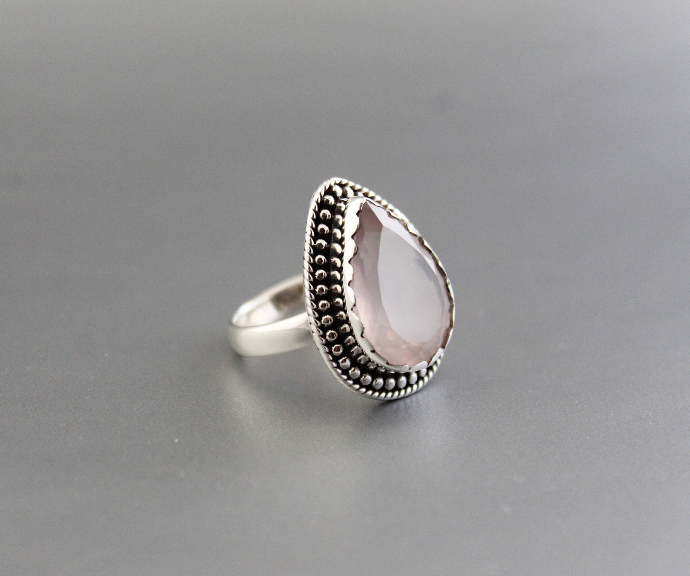 Rose Quartz Ring | Rose Quartz Gemstone Ring | Birthstone Ring | Boho Ring | Personalized Stone Ring |Sterling Silver Ring |Pink Stone Ring
