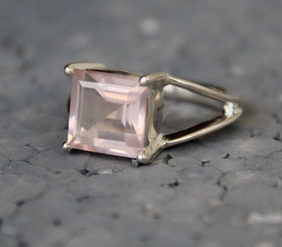 Pink Quartz Ring, Rose Quartz Ring, Pink Gemstone Rings, Sterling Silver Ring, Bohemian,Simple Rings, Handmade Rings, Statement Rings