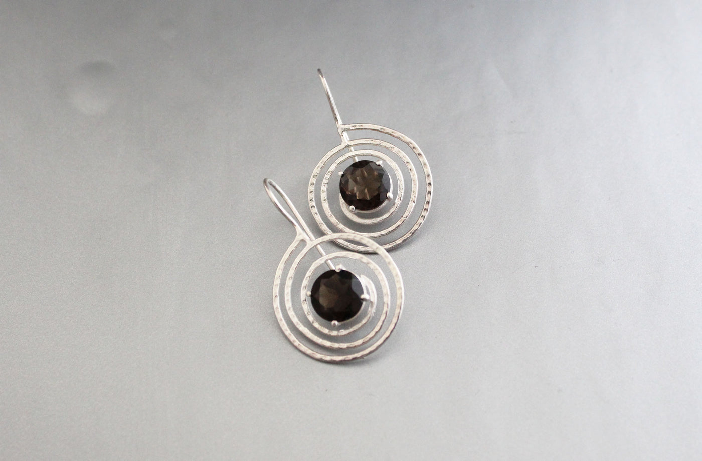 Smoky Quartz Earrings, Brown Earrings, January Birthstone, Genuine Natural Mined, Sterling Silver Earrings, Pink Stone Earrings