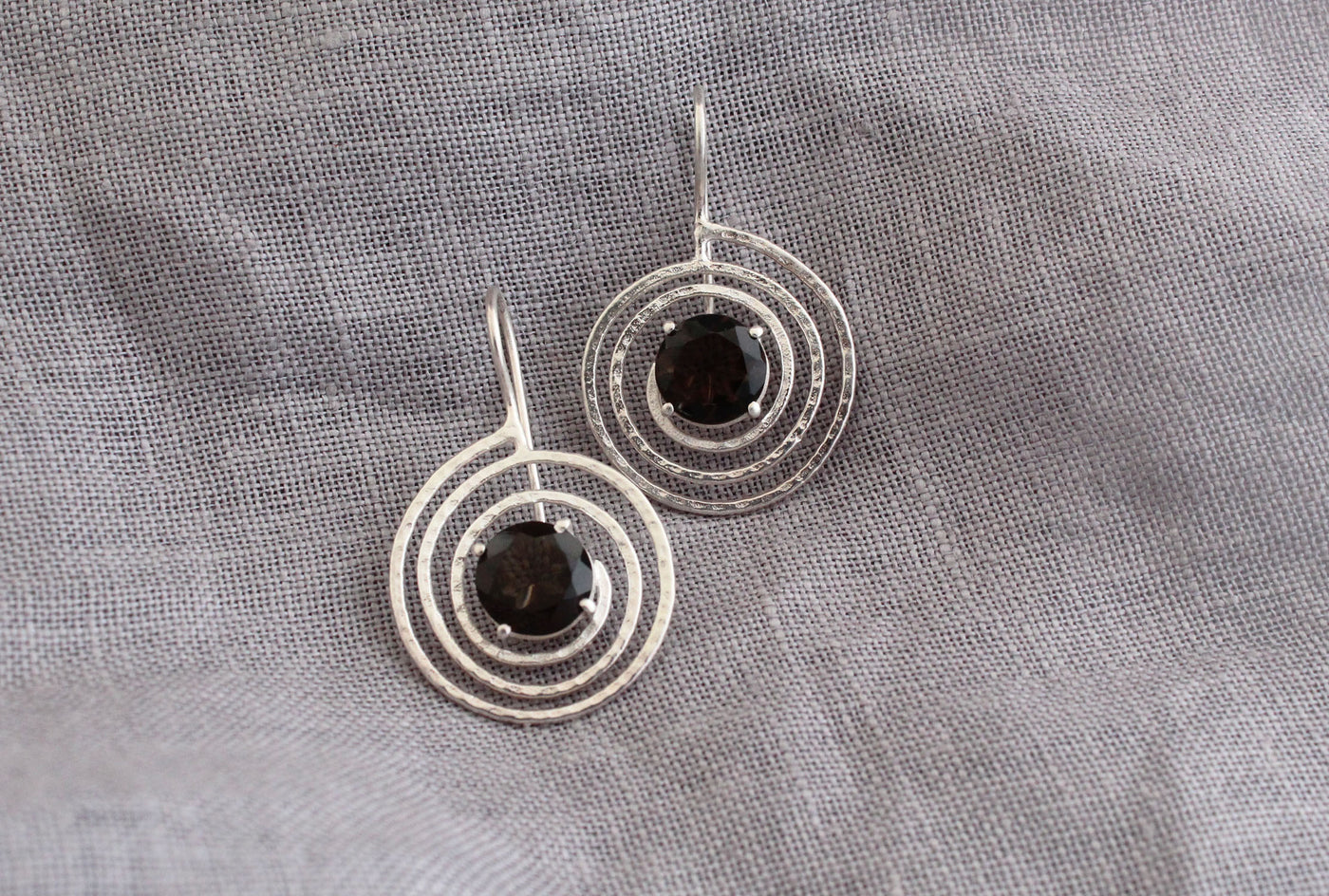 Smoky Quartz Earrings, Brown Earrings, January Birthstone, Genuine Natural Mined, Sterling Silver Earrings, Pink Stone Earrings