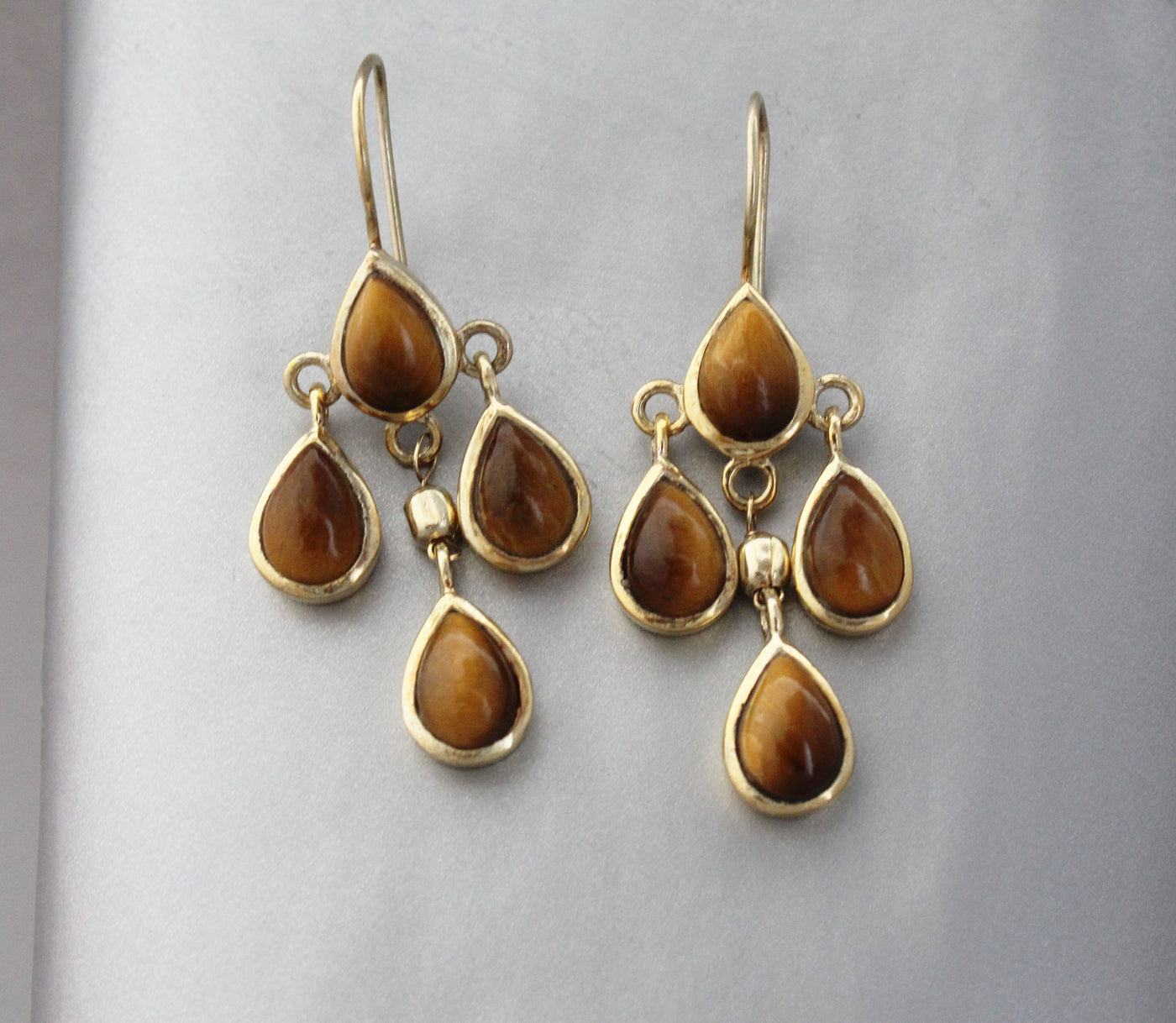 Tigers Eye Earrings, Vintage Earring, Tigers Eye Jewelry, Brown Stone Earrings, Heritage Earrings, Boho Earrings For Her, Wife Gifts For Her