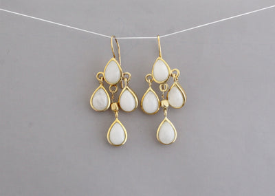 White Agate Earrings