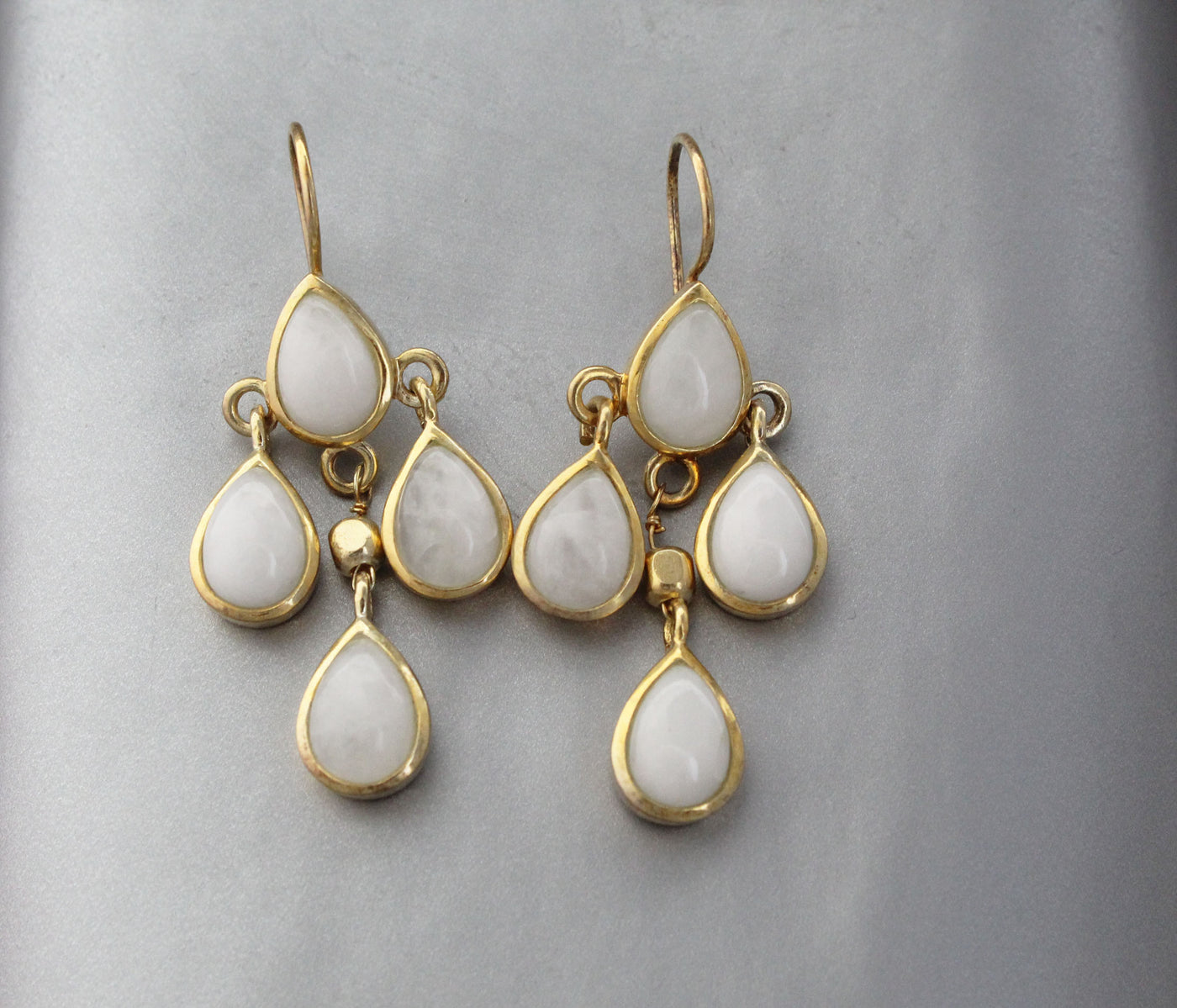 White Agate Earrings