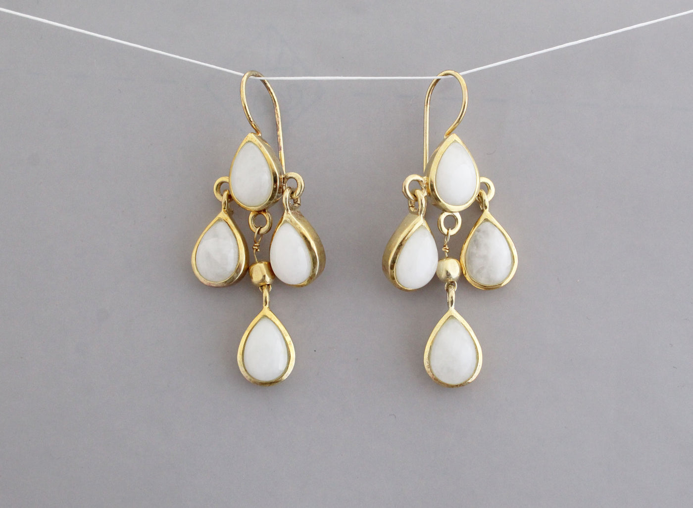 White Agate Earrings