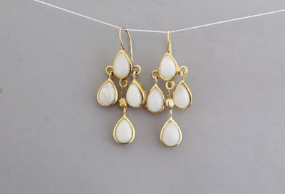 White Agate Earrings